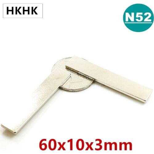20PCS N52 60x10x3 Super Strong Magnetic Magnets Length 60mm Permanent Neodymium Magnet 60x10x3mm Longer Sheet Magnet 60*10*3