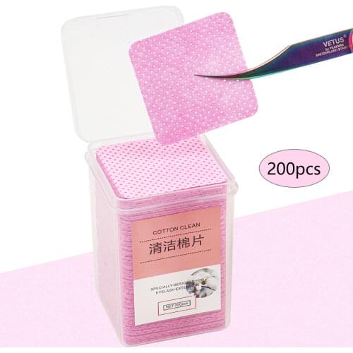 200Pcs Makeup Remover Cotton Pad Nail Art Polishing Makeup Cleaning Pad Lint-free Paper Cotton Eyelash Glue Makeup Remover Towel