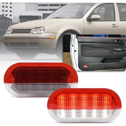 2x Led Door Warning Light Interior Courtesy Welcome Lamp For VW Golf MK3 MK4 Polo Jetta Sharan Vento Touran Skoda Octavia Seat