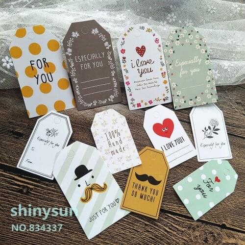 50pcs/lot “for you"hand made"Paper Tags DIY Label Message Hang Tag Supplies wedding gifts for guests Party wedding Favors card