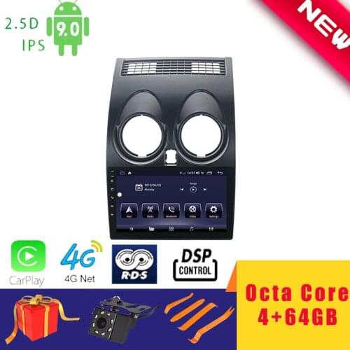 9" Android 10.0 Car Multimedia Player Stereo for Nissan Qashqai 2006~2013 Navigation Head Unit Octa Core DSP 2.5D+IPS 4G Carplay
