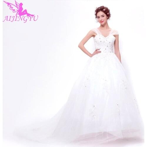 AIJINGYU 2021 new Customized china bridal gowns cheap simple wedding dress sexy women girl wedding dresses gown TS152