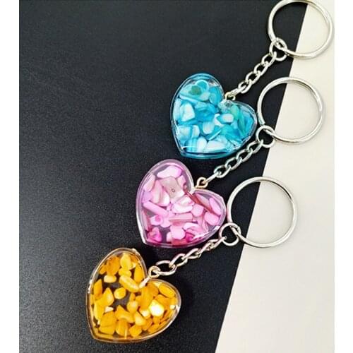 Heart Shape Sequins Keychains Cute Car Key Chains Rings Women Charm Pendant Couple Glitter Keyring Bag Luxury Gifts Accessories