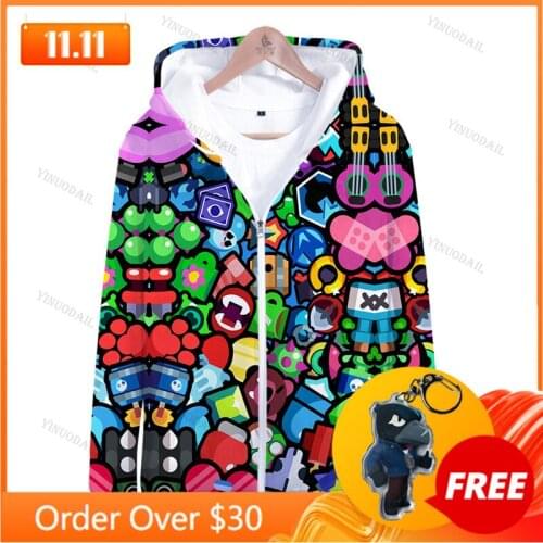 Browlings 3 To 14 Years Spike Kids Hoodies Browlers 3D Printed Sweatshirt Boys Girls Cartoon Star, Jacket Tops Teen Clothes