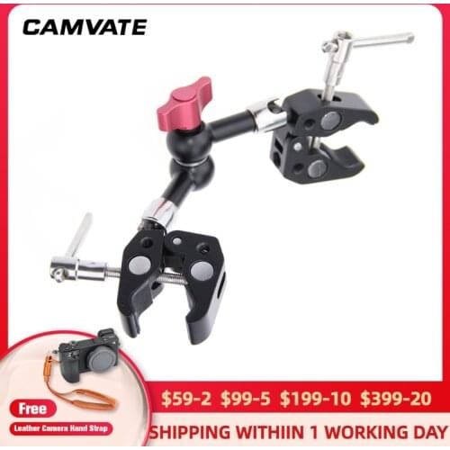 CAMVATE 7" Articulating Magic Arm + Super Crab Clamp Plier Clip For Monitor,Video Light,Flash,Microphone,LCD,Tripod Mounting