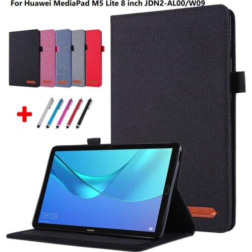 Soft TPU Cover Case For Huawei Mediapad M5 Lite 8 JDN2-W09 JDN2-AL00 Stand Tablet Cover For Huawei Mediapad M5 Lite 8 Funda +Pen