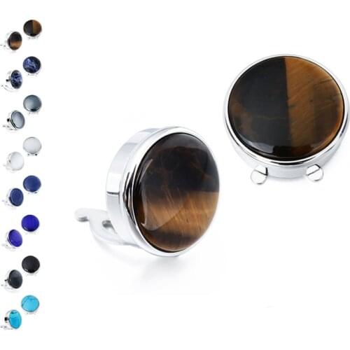 HAWSON Trendy Buttons Cover for Men Fashion Elegant Natural Stone French Shirt Cufflinks High Quality Cuff Buttons for Party