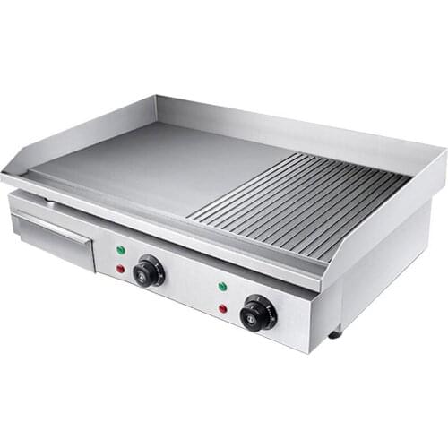 220V electric griddle commercial High Power iron plate squid hand cake temperature control equipment fried steak barbecue