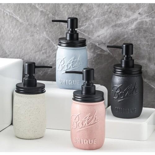 Nordic Bathroom Accessories Embossed Ceramic Shampoo Bottle Portable Liquid Soap Dispenser Kitchen дозатор для кухни