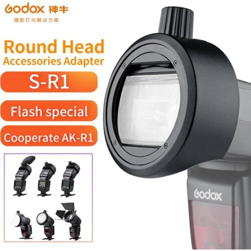 Godox S-R1 Round Head Flash Speedlight Adapter AK-R1 Adapter Ring for TT685 V860II V350 TT600 Yongnuo Canon Nikon Sony Flash
