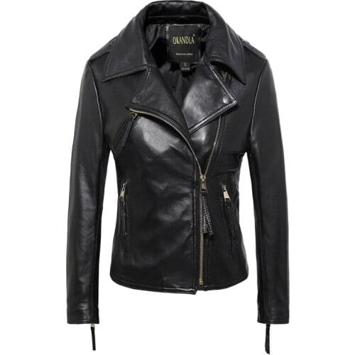 Simple Free shipping,Brand style Genuine leather womens casual jackets.plus size soft sheepskin jacket,sales.slim clothing