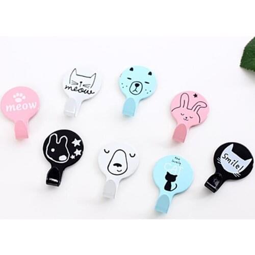 Cute Flamingo Metal Hooks Cartoon Cat Stainless Multifunctional Strong Suckers Home Creative Key Ring Hanger Storage Hook Device