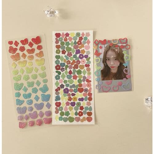 Cute Rainbow Flower Butterfly Laser Stickers Scrapbooking Hand Account Doodling Diary Photo Album Decorative Stationery Sticker