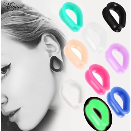 Miqia 18Pcs Silicone Ear Plugs Ear Piercing Jewelry Water Drop Ear Thin Double Flared Flesh Tunnel Ear Gauge Expander 6-16mm