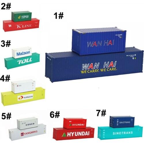 1:87 Train Container Model 40-foot And 20-foot Toy Sand Table Scene Making Simulation Sand Table Miniature Landscapes Diorama