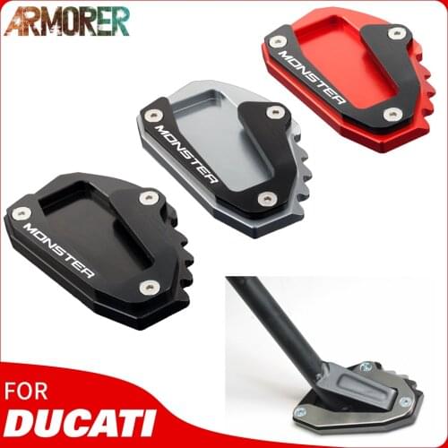 MONSTER821 Kickstand Foot Side Stand Extension Pad Support Plate Motorcycle Accessories For Ducati MONSTER 821 1200 1200S 2019