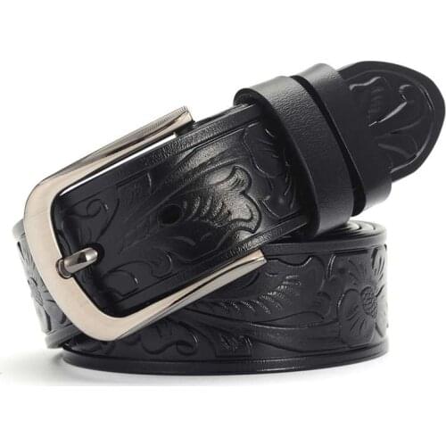 Men Soild Brass Pin Buckle Cowskin Crocodile Grain Alligator Belt Male Fashion Business Jeans Belts BCD064