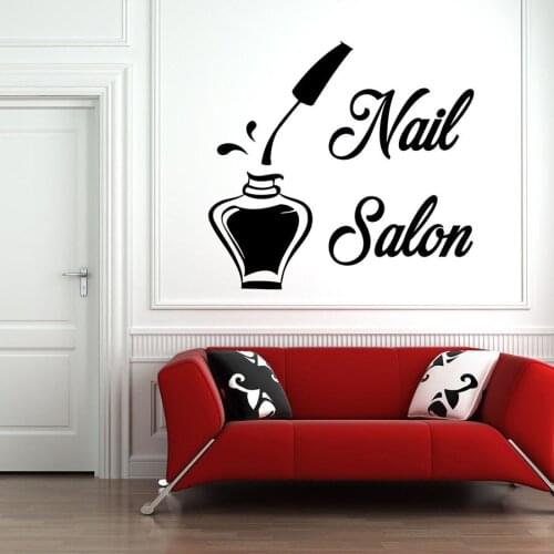 Nail Salon Wall Decal Beauty Nail Hair Care Barber Wall Decals Vinyl Wall Sticker Fashion Girl Room Decor Removable S234