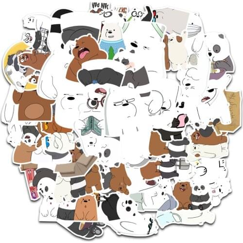 2021 New Cartoon Anime Three Cute Bear Graffiti Suitcase Guitar Refrigerator Waterproof Stickers Wholesale