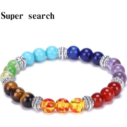Newst 7 Chakra Bracelet Men Black Lava Healing Balance Beads Reiki Buddha Prayer Natural Stone Yoga Bracelet For Women