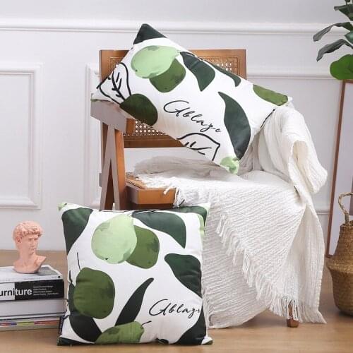 Nordic Fruit Pears print Pillow Case Dining Chair Polyester Cushion Cover Green Pillowcase Sofa cushion cover Home decor