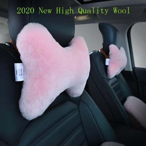 High Quality Pure Wool Car Headrest Car Neck Pillow Car Seat Pillow Memory Cotton Waist Pillow A Pair of Cervical Pillow