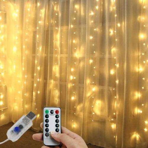 Christmas Garland LED Fairy Lights Curtain String Lights Remote Control Home Decor New Year 2022 Christmas Decorations for Home