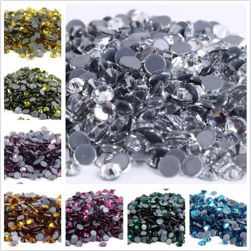 S34(7~7.2mm) Good Quality Crystal Flatback Hot Fix Rhinestone Glass Strass Hotfix Iron On Rhinestones For Fabric garment