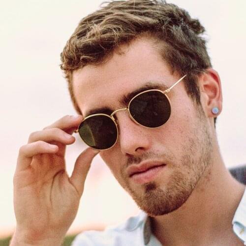 HKNA Classic Alloy Frame Sunglasses Men 2021 Small Round Sunglasses Women Retro Sun Glasses for Men Vintage Lentes De Sol Mujer