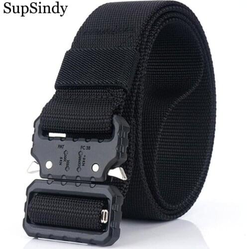 SupSindy men canvas belt Quick release Metal buckle nylon belts military Army multifunctional Training tactical belts male strap