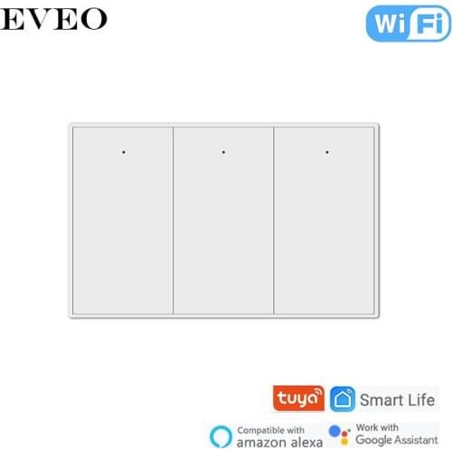 EVEO US Standard Push Button Tuya WIFI Control Smart Swtich Voice Control Bluetooth Control Light Switch