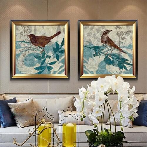 Vintage Flowers Birds Branch Poster Canvas Print Painting Wall Art Living Room Home Decoration