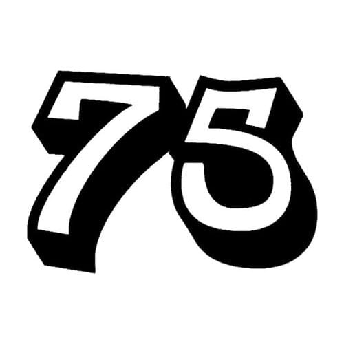15CM*10.5CM Personality Number 75 Vinyl High-quality Car Sticker Decal Black/Silver