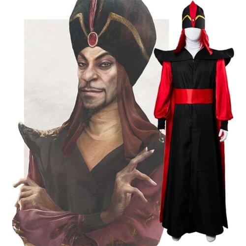 2019 Aladdin Jafar Costume Cosplay Villain Halloween Adult Anime Magic Lamp