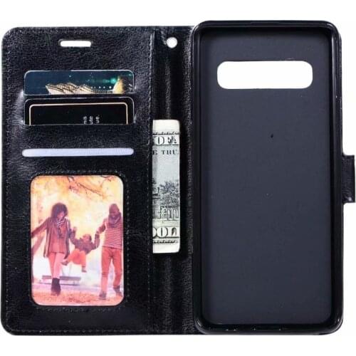 30pcs/lot Crazy Horse Wallet leather Stand PU+TPU Cover Case for Samsung Galaxy S10 / S10e Lite / S10 Plus