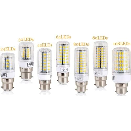 5Pcs B22 Bayonet LED Corn Lights SMD 5730 LED Bulbs 7W 12W 15W 20W 25W 220V Leds Lamp Bombillas Light Lampada Ampoule Lighting