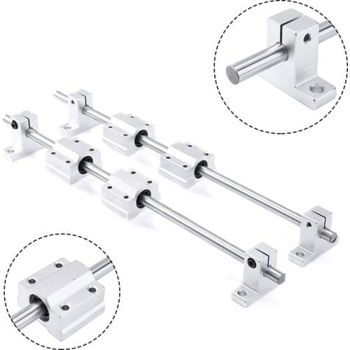 8mm 300mm Linear Rail Shaft With SK8 SCS8UU Guide Support Bearing Slip Motor for DIY CNC Routers Mills Lathes