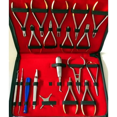Basic Orthodontics Dental Instruments Set 19 Pcs Composite Kit Premium Quality (Without packaging)
