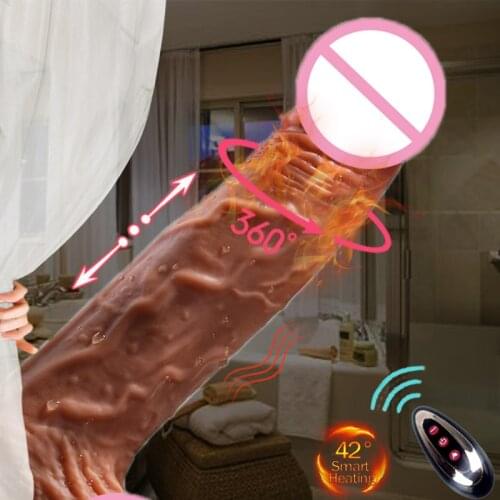 Wireless Remote Controll Vibrating Silicone Dildo Stretching Squirming Heating Sex Toys For Women Vagina Stimulating