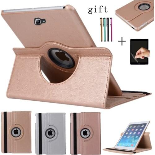 High Quality For Samsung Galaxy Tab A 10.1 T580 T585 Case PU Leather TabA SM T580N 360 Rotating cover Tablet stand Case film pen