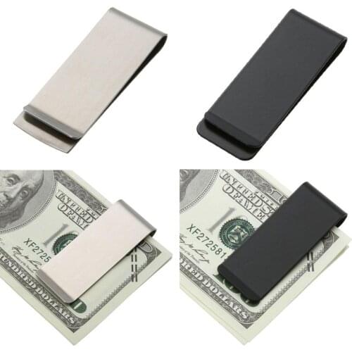 Black Metal Stainless Steel Money Clip Holder Folder Collar Clip for Pocket Holder Wallet for Men Women Paper Money Organizer
