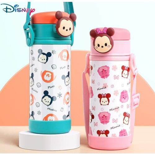 Disney Baby Water Bottle with Doll Drinking 316 Stainless Steel Bottle Kids Sippy Cup with Straw Thermos Christmas Gifts