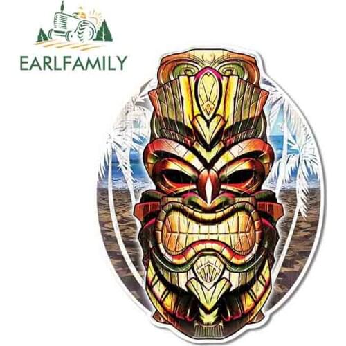 EARLFAMILY 13cm x 10cm RV Trailer Motorhome Camper Decal Tiki Man Hawain Ocean Graphic Car Sticker Waterproof Car Accessories
