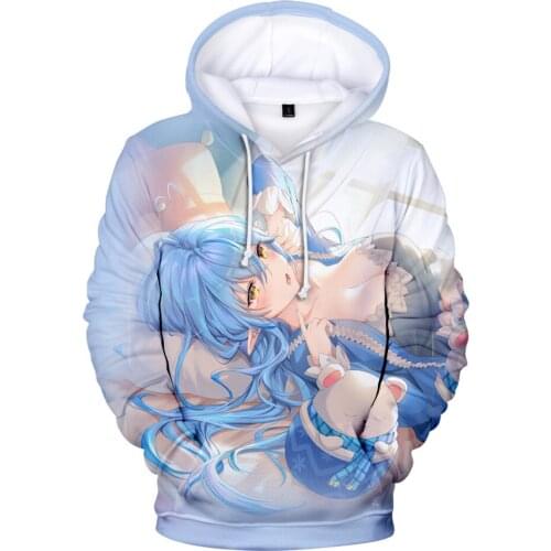 Youthful Kawaii Japan Women/Men The hooded HOLOLIVE VTuber Yukihana Lamy 3D Fashion Fall Winer Suit Hoodies Sportswear Hooded