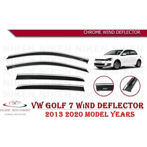 For VOLKSWAGEN GOLF 7 Chrome Rain Wind Deflector 2013-2019 Sunshade Curtains Car Windshield Auto Accessory Universal Body kit