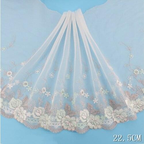 2Yds Exquisite Lace Fabric Sewing Embroidery Lace Trim Wedding Dress Light Green Flowers DIY Bra Garment Accessories Craft