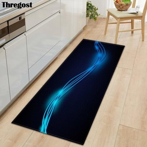 Thregost Geometric Print Floor Mat Welcome Mats for Front Door Anti-Slip Microfiber Kitchen Rugs Washable Doormat Outdoor