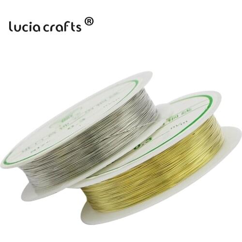 Lucia crafts 0.3/0.4/0.5/0.8MM Sliver Beading wire Metallic Craft Cord bead hand tablet 1roll/pack I0204