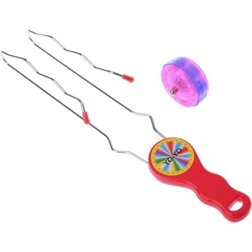 Magic Rail Rolling Flywheel Toy Kids Play Gifts Colorful Flashing LED YOYO Ball