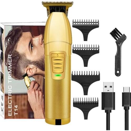T Bald Head Hair Clipper Mower Rechargeable Trimmer T-Outliner Barber Shaving Machine Vintage Cordless Haircut Men Cutter Shaver